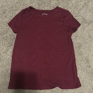 Maroon tshirt, size 10/12 girls
